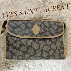 YVES SAINT LAURENT レオパードクラッチバッグ
