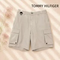 【トミーヒルフィガー】メンズ カーゴショートパンツ ベージュ綿100%カジュアル