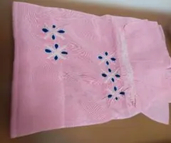 【帯揚げ】濃いピンク　絞り模様