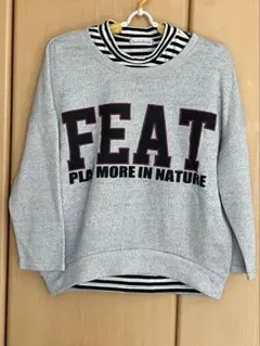 重ね着　ロゴ&ボーダーシャツ