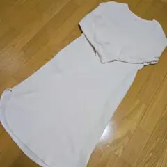 UNIQLO ロングワンピ ワッフル素材 アイボリー