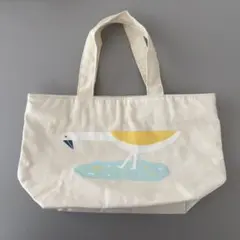 鳥のイラスト付きランチバッグ アルミ加工&保冷剤ポケットつき