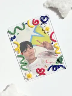 クレイデコ　レインボーフラワー⋆͛　 / 硬質ケース　トレカデコ　カラフル　花