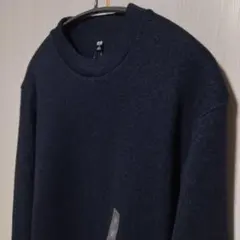 【新品】ユニクロ ソフトニット フリース クルーネックT メンズ Sサイズ 青
