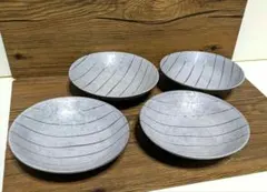 有田焼　悦山　銀彩　深皿4枚セット