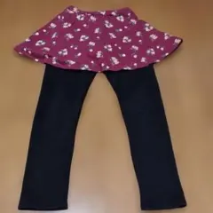 赤花柄　エバークローゼット　裏起毛　スカッツ　140