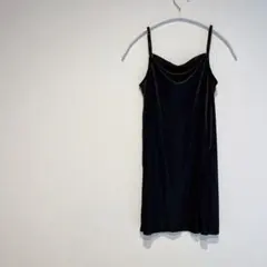 ブラック キャミワンピース 【M】シンプル ペチコート