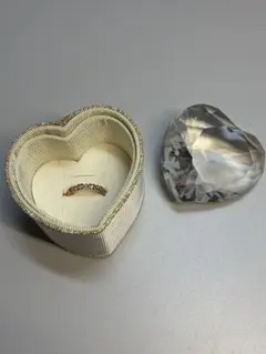 美品 ！ 4℃ K10 ピンクゴールド ハートモチーフリング ケース付き 9号