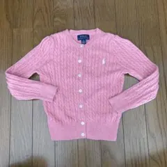 Polo Ralph Lauren カーディガン サイズ5 ピンクケーブルニット