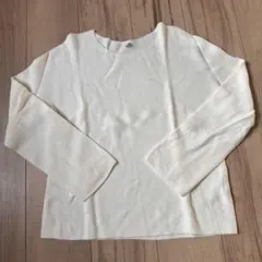 ユニクロ　長袖薄手ニット　ホワイト　Mサイズ【美品】