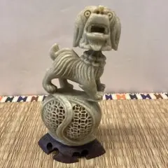 翡翠 獅子の彫刻 置物 ミャンマー翡翠彫刻『吉祥獅子狛犬』 | 東京書芸館公式通販ウェブ