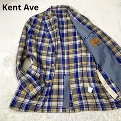 Kent Ave 麻 リネン100% チェック テーラード アンコン ジャケット