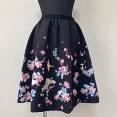 チェスティ　花柄フラワープリントスカートブラック