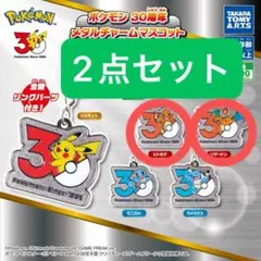 ポケモン 30周年 メタルチャームマスコット 2種セット　ヒトカゲ　リザードン