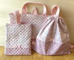 入園入学準備3点セットレッスンバック上履き入れ体操服入れハンドメイド女の子