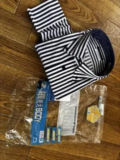 新品立体デザインストライプ ワイシャツ LL
