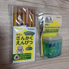 学研 さんかくえんぴつ 6B 6本セット 鉛筆削り付きのサムネイル