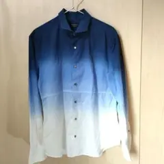 EPOCA UOMO メンズ グラデーション長袖シャツ　ネイビー