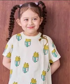 MARKEY'S マーキーズ 総柄ワイドTシャツ ポテト柄 白 M