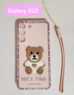 Galaxy S22 スマホケース クマ ピンク