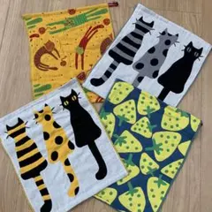 【新品】マタノアツコ風　シミリータオル　キッチンタオル　猫　いちご　4枚セット