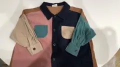 マルチカラー 長袖シャツ ポケット付き
