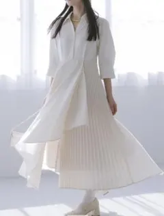 サイドプリーツシャツワンピース