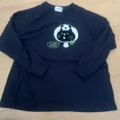 shushu パンダと猫の長袖Tシャツ　shu shu