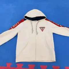 GUESS ジップアップパーカー ホワイト レッドのサムネイル