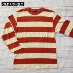 紺タグ ユニクロ OLD UNIQLO ボーダー 七分丈 カットソー