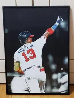 ATブレーブス アクーニャJr MLB！A3サイズポスターフレーム付き②