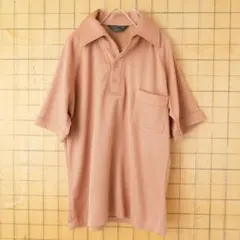 70s 80s JCPenneyオープンカラーポロシャツM ブラウン ss236のサムネイル