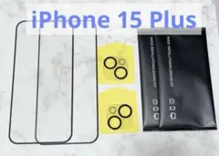 ガラスフィルム 2枚 + カメラフィル 2枚 iPhone 15 Plus用