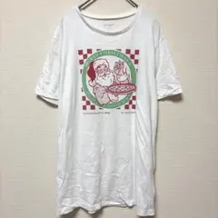 オールドネイビー Ｔシャツ クルーネック 半袖 サンタクロース S 白 綿混のサムネイル