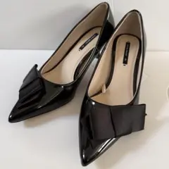 ZARA BASIC ポインテッドトゥ　パンプス 黒22.5cm