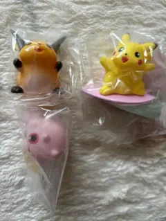 ポケモンキッズ　指人形　波乗りピカチュウ　ライチュウ　ププリン