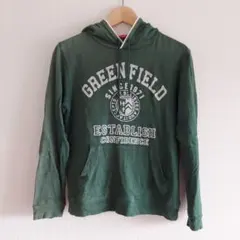 メンズ　フード付きパーカー　トップス　スウェット　トレーナー　グリーン