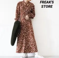 美品　フリークスストア　小花柄ロングシャツワンピース
