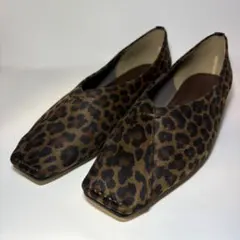 BEAUTY & YOUTH Vカット レオパード フラットシューズ　豹柄