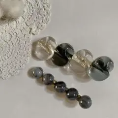 ヘアクリップ レトロ サイドクリップ グレー