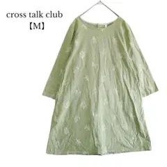 【cross talk club】七分袖　チュニック　ミニワンピ　総柄　Mサイズ