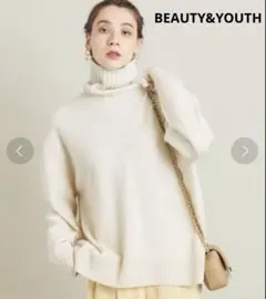 ビューティーアンドユース　ウールカシミヤ アクアタートルネックニットプルオーバー