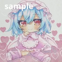 手描きイラスト 小色紙 東方Project レミリア・スカーレット - メルカリ