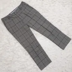 『コムサモデルズ』 (L) グレンチェックスラックスパンツ センタープレス