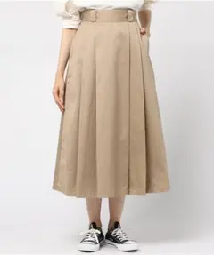 DANTONタックロングスカート　ベージュ36のサムネイル