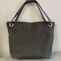 カーキ刺繍トートバッグ