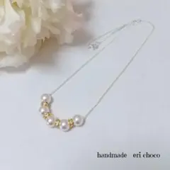 フォーマル♡ホワイトパールの華奢ネックレス♡8㎜パール