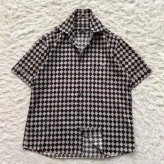 BURBERRY BLACK LABEL 刺繍　半袖　チェック　シャツ　洗える