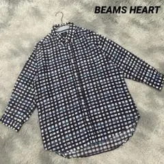ビームス ハート◆ネルシャツ ギンガムチェック 羽織 ジェンダーレス  こなれ感