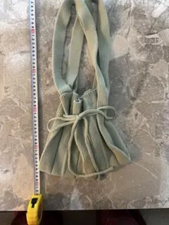 センスオブプレイス　ミントグリーン ニットバッグ